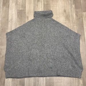J. Crew Merino Wool Alpaca Blend Turtleneck Pullover Poncho Sweater